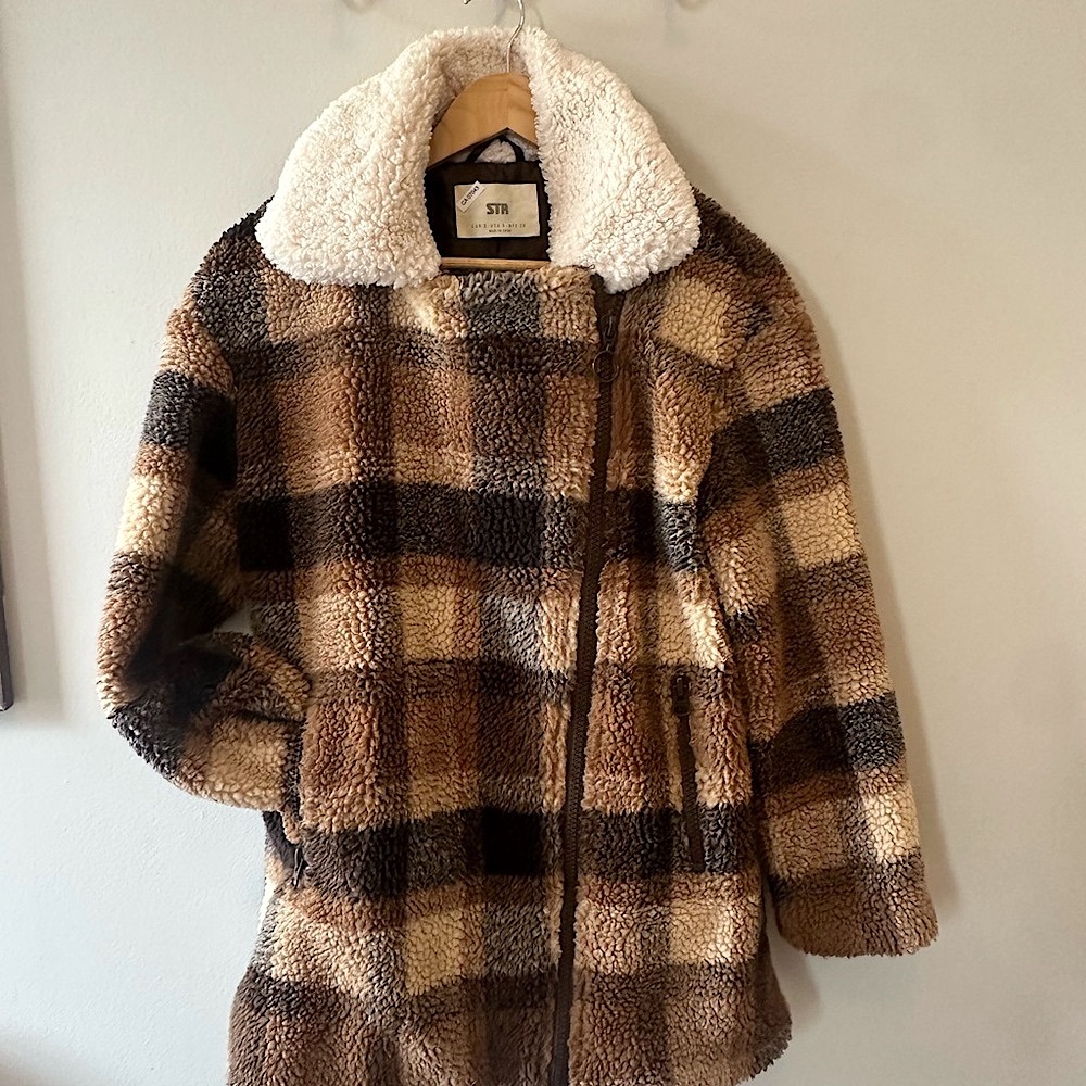 STH Plaid Sherpa Coat